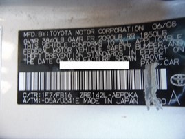 2009 TOYOTA COROLLA LE SILVER 1.8L AT Z17998